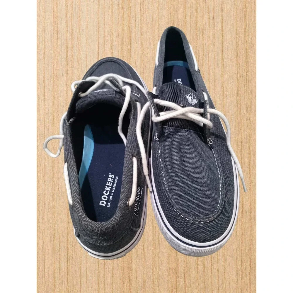 Dockers Mens Beacon Navy Canvas Boat Shoes 90-90024 Size 12M